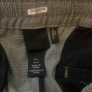 H&M Men's Checkered Black and White Dress Pants